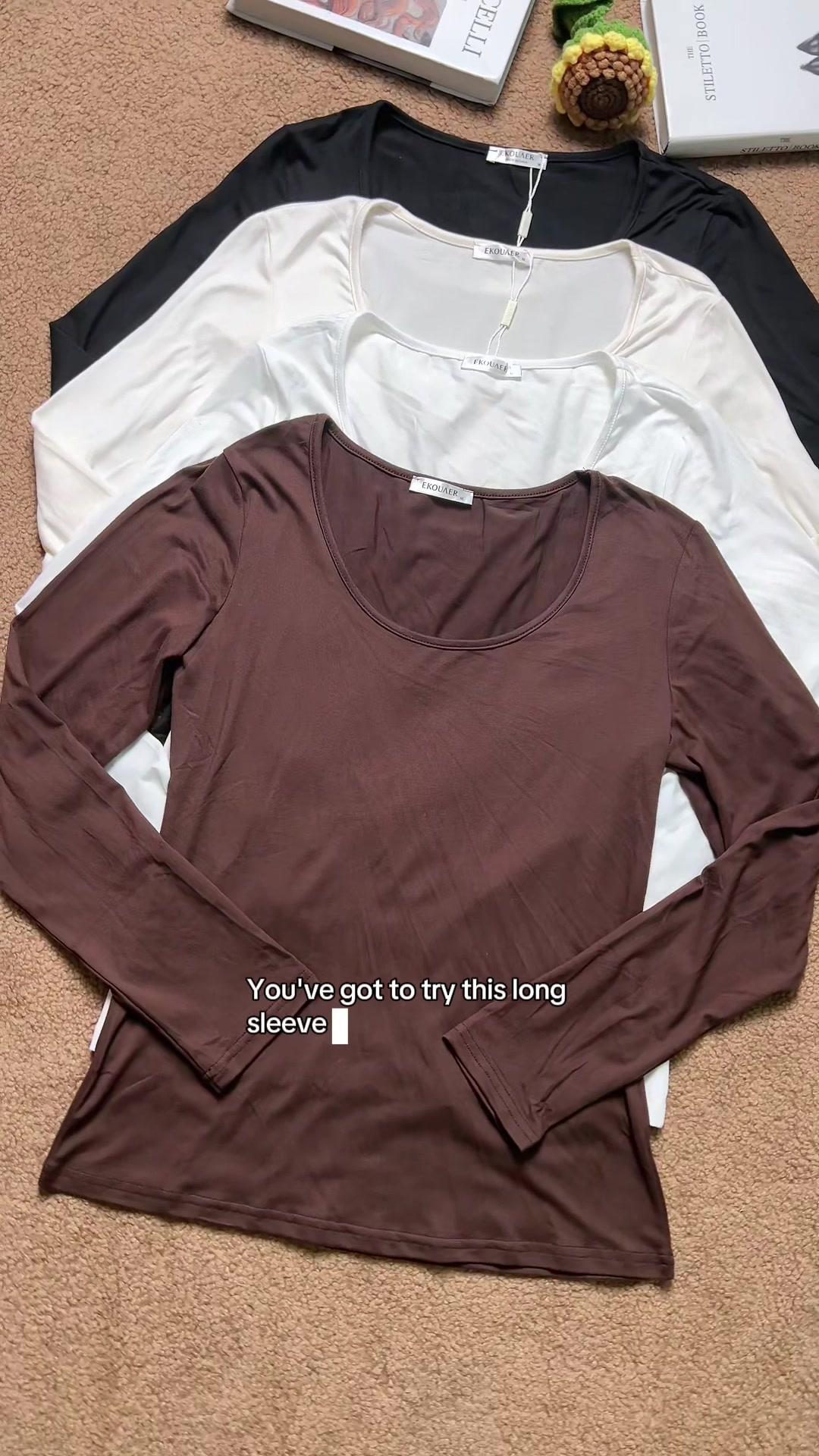 #2piece #longsleevetop #scoopneck #stretch #tiktokshopblackfriday
