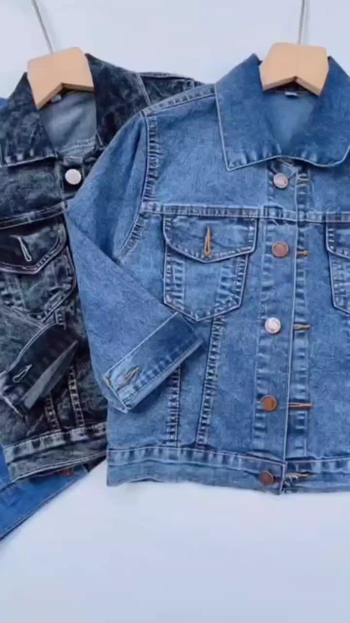 Jaket jeans anak unisex usia 2tahun sampai anak tanggung jaket polos denim premium