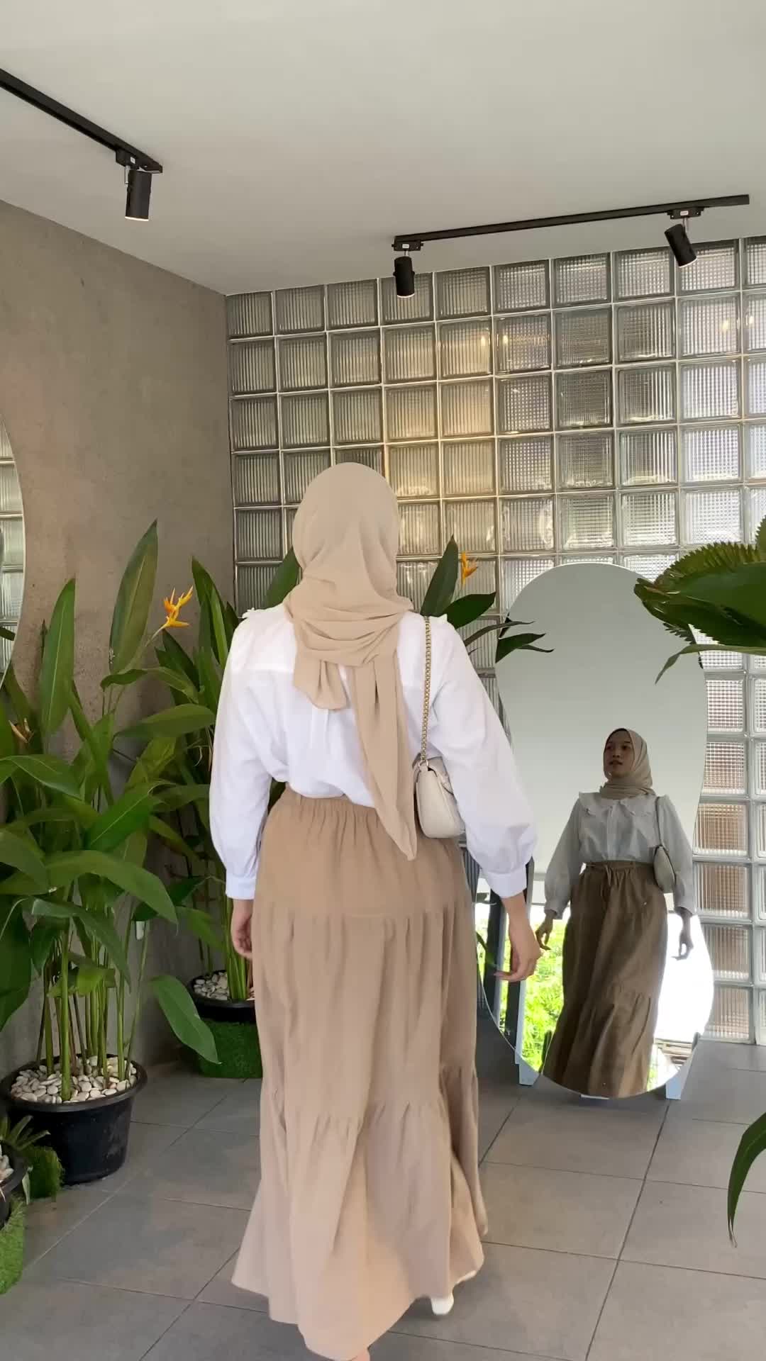 Saima Linen Skirt | Rok linen | Ruffle skirt | A-Line By March Rok susun