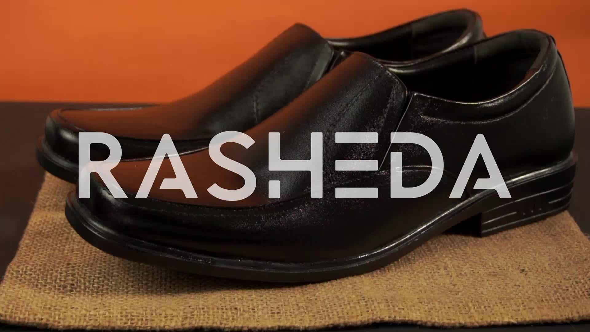 Sepatu Pantofel Pria Kulit Rasheda Series K 02 Formal Slipon Big Size Shoes Kerja Hitam