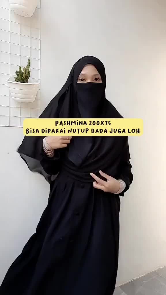 Tsurayya - Pashmina Set Cadar/Saja(Tanpa cadar) Pashmina Ceruti Syari 200x75