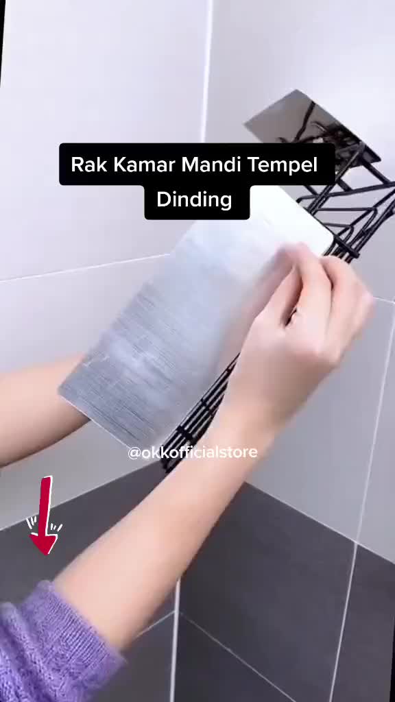 OKK Rak Sudut Kamar Mandi Tempel Dinding Keramik Serbaguna Rak Sudut Toilet Tempel Tanpa Bor