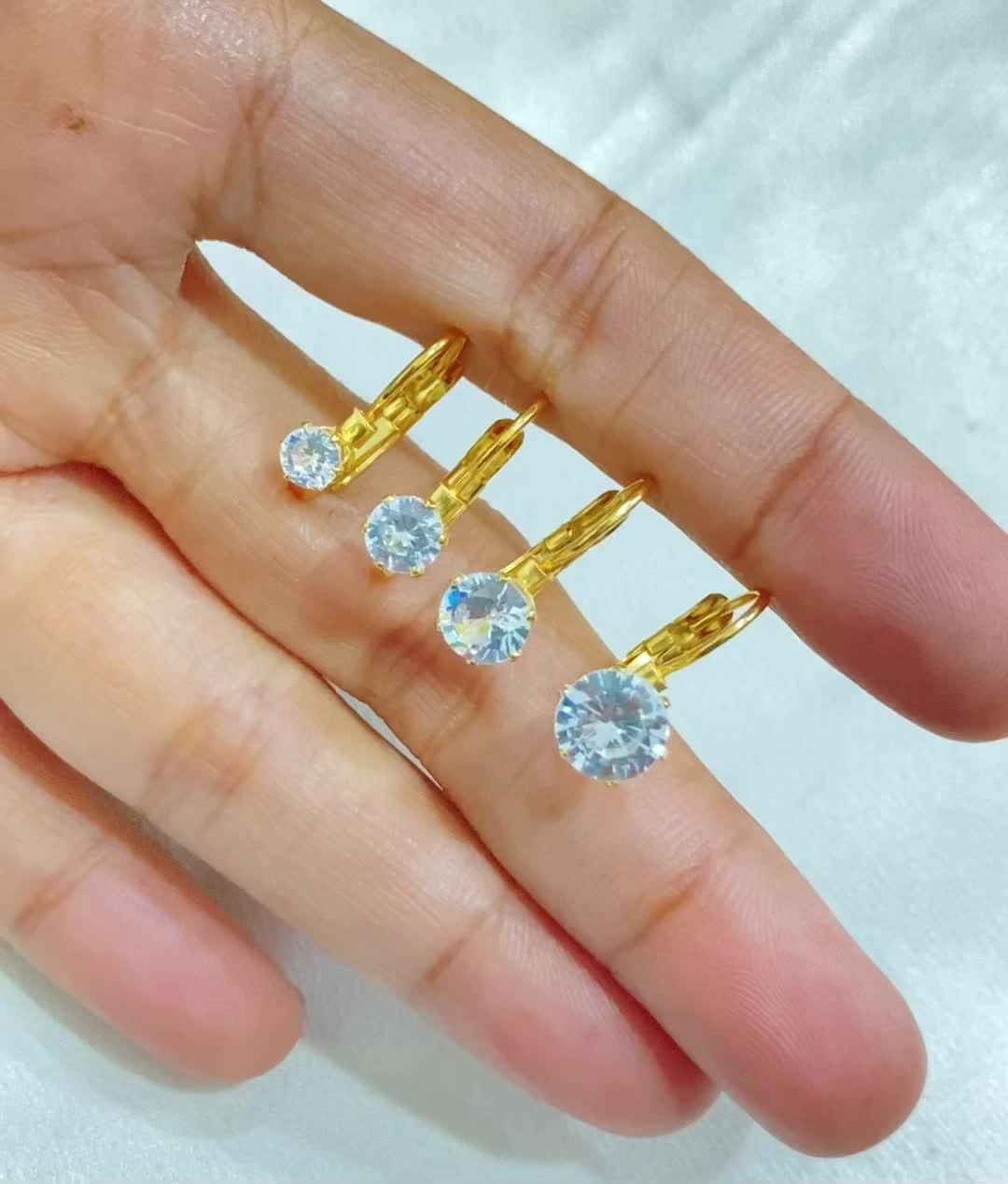 Anting Desi Permata Anti Karat Tidak Alergi Aksesoris Perhiasan Wanita Perempuan Anggun AT40