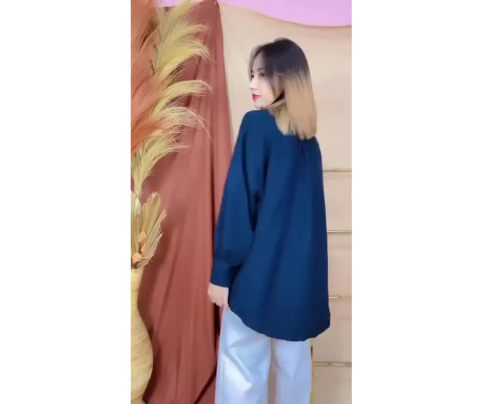 FS99-  Kemeja Oversize Serut Depan / Becca Ruched Shirt - NN Fit Wanita Atasan Panjang Basic