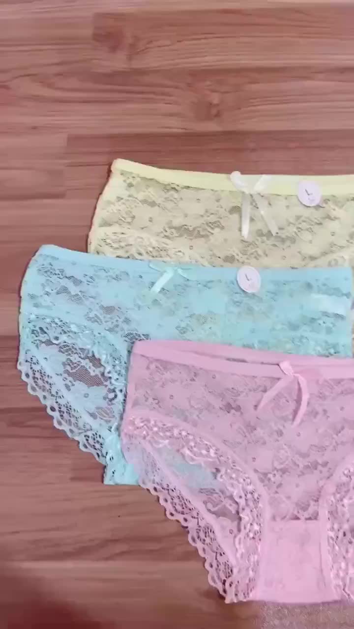 Glamonshop CD098 CD Motif Renda Brukat Bunga Panties Wanita Celana Pakaian Polos Lace Flower Pita Busa