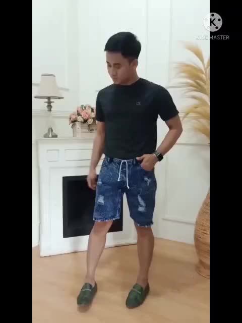 Celana Jeans Pendek Sobek Pria Celana Jeans Sobek Pendek Cowok Distro Hitam