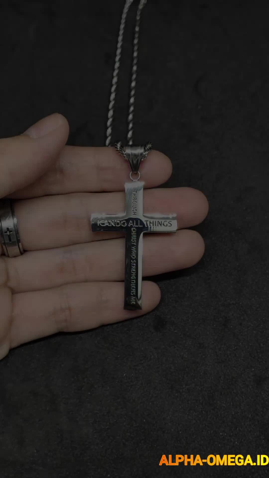 Kalung Salib Injil Filipi 4:13 | Kalung Salib Kristen Katolik Jewellery