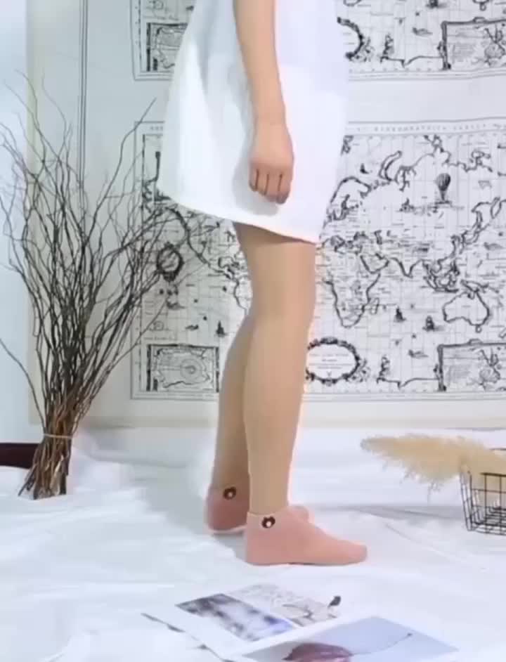 THL Kaos Kaki Wanita Pendek Kelinci dan Beruang Polos R109 KK010
