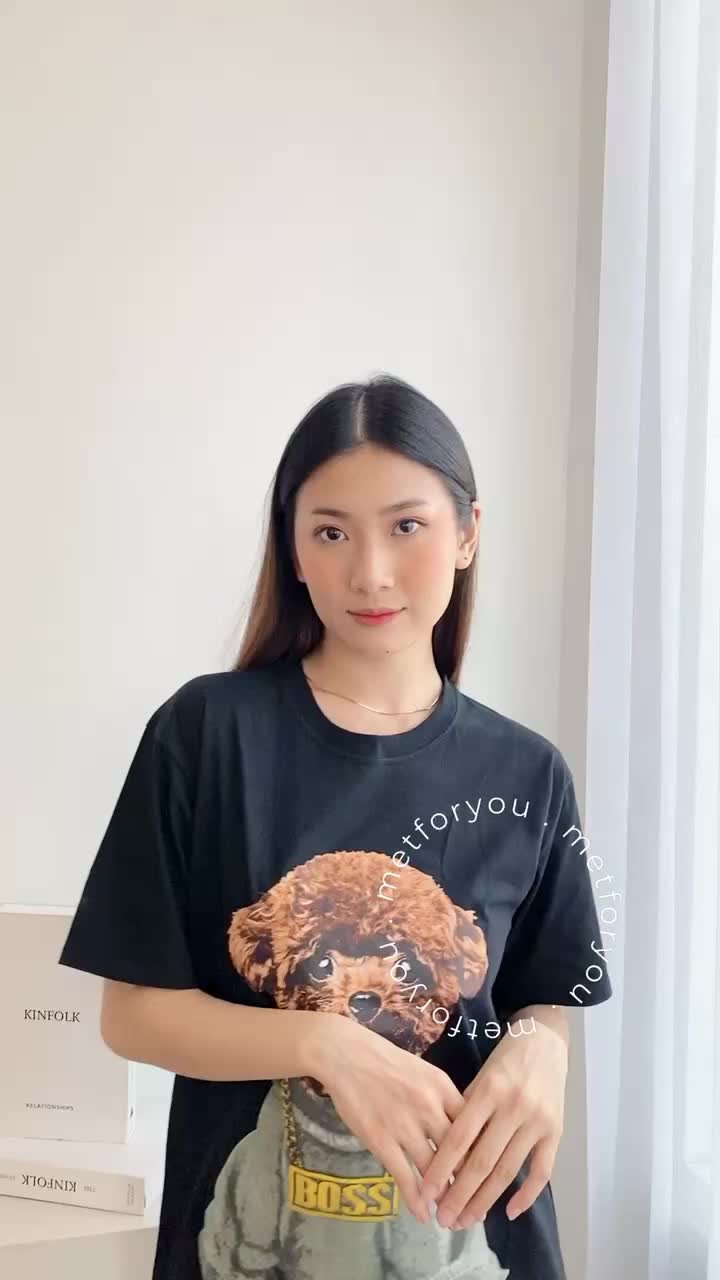 METFORYOU Kaos Wanita Oversize - Poodle Boss / Hype Dog Edition Katun