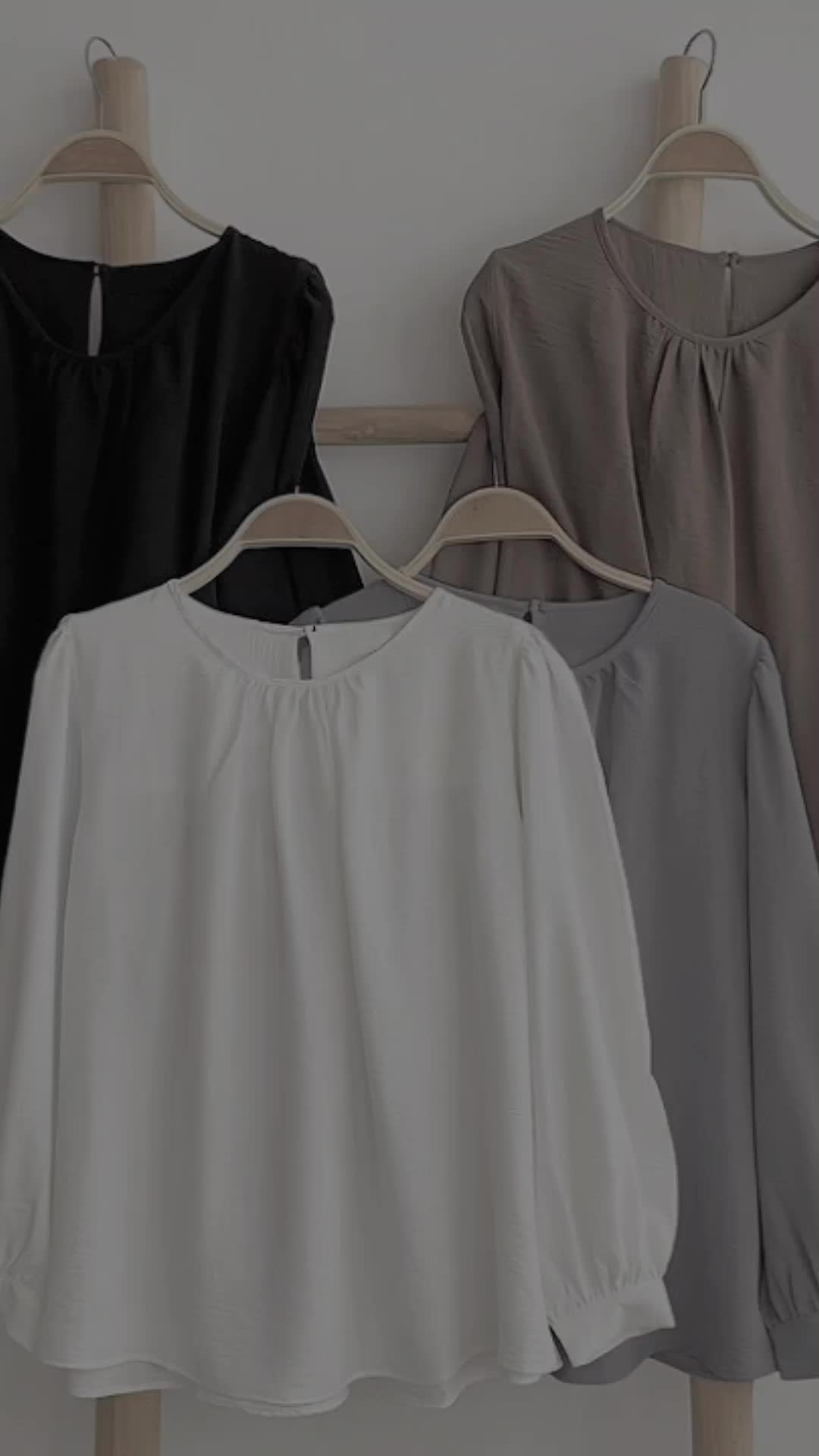 Septha Atasan Blouse Wanita Oversize Polos Lengan Tangan Panjang Jumbo  Hitam LD120 Variasi Baju Top Kerja Tangan Casual Bahan Crinkle Lembut