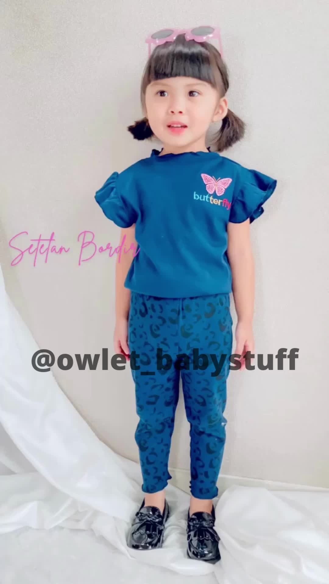 Owlet - setelan anak perempuan / setelan bordir  / baju anak perempuan Fashion