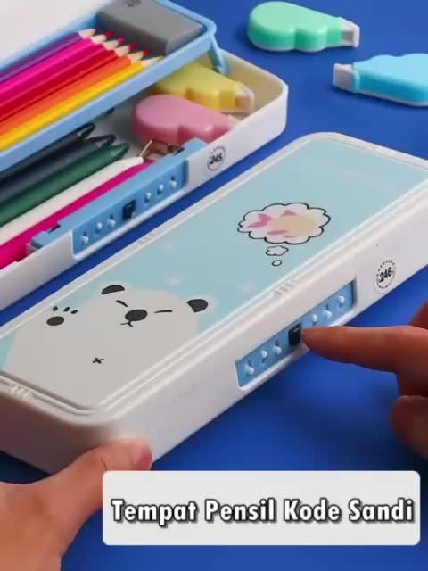 Kotak Tempat Tepak Pensil Anak Kode Laki Laki Perempuan 2 Layer PC0004 alat tulis Stationery