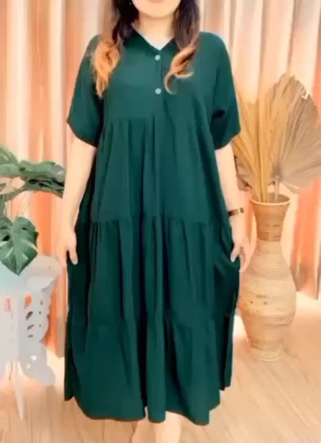 Daster Rayon RUFFLE Midi Dress