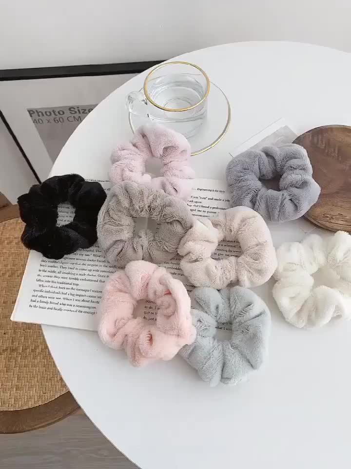 TM Ikat Rambut Scrunchie Ikat Rambut Korea Scrunchie Ikat Rambut Anak Rabbit Hair Bulu Halus Hair Band Scrunchie Korea Aesthetic R691 R693