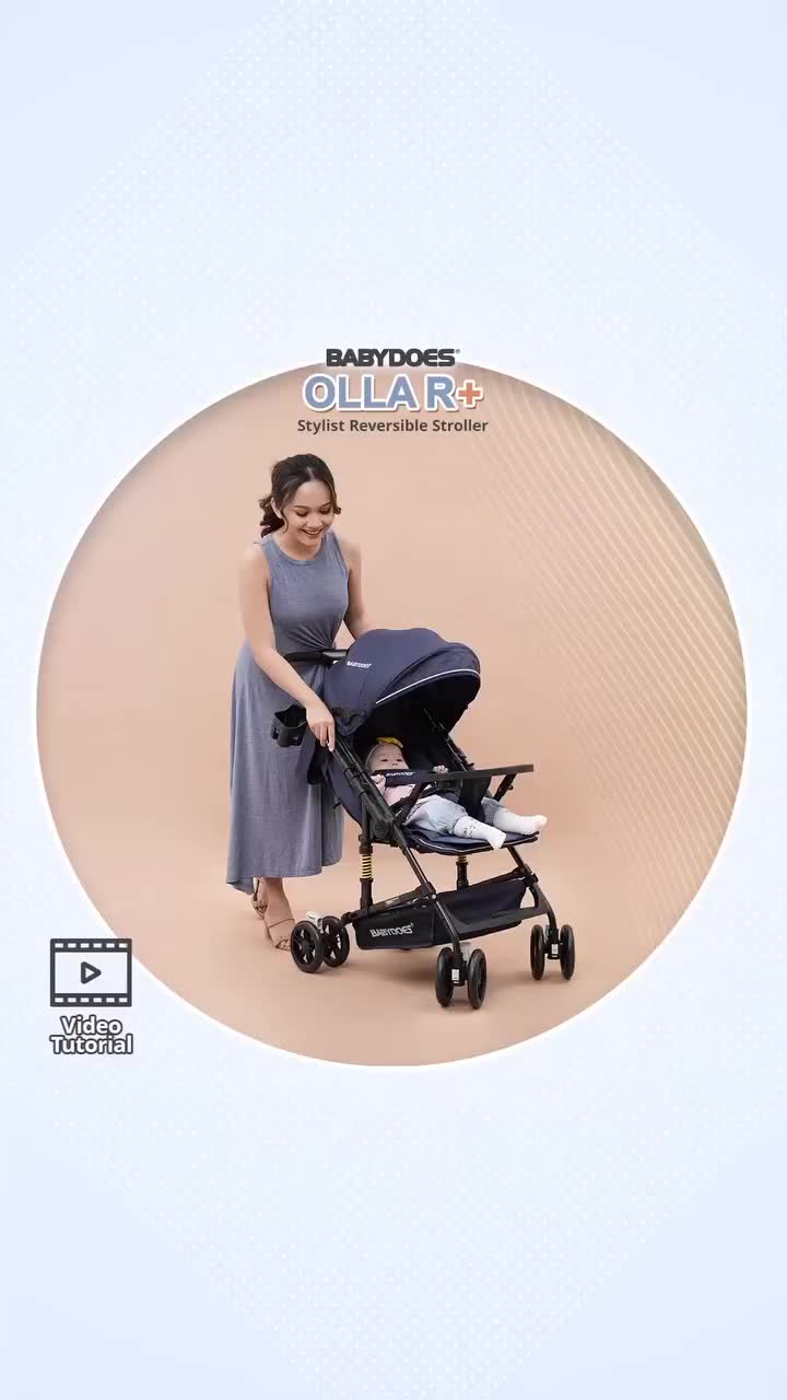 BABYDOES Stroller Olla R+ Stylish Reversible Handle Kereta Dorong Bayi Dengan Rem Roda & Tray Dapat Dilipat Lipat