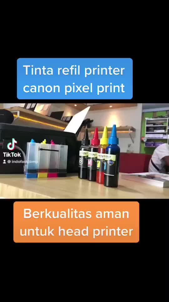 Tinta Canon Pixel Print Ip2770 Mp 287 IP1980 IP 2770 IP2780 IP2180 MP258 MP237 MP285 E410 E510 MG3570 G1000 G2000 G3000 Refill 100ml Printer Modif Infus Aman untuk Head Catridge