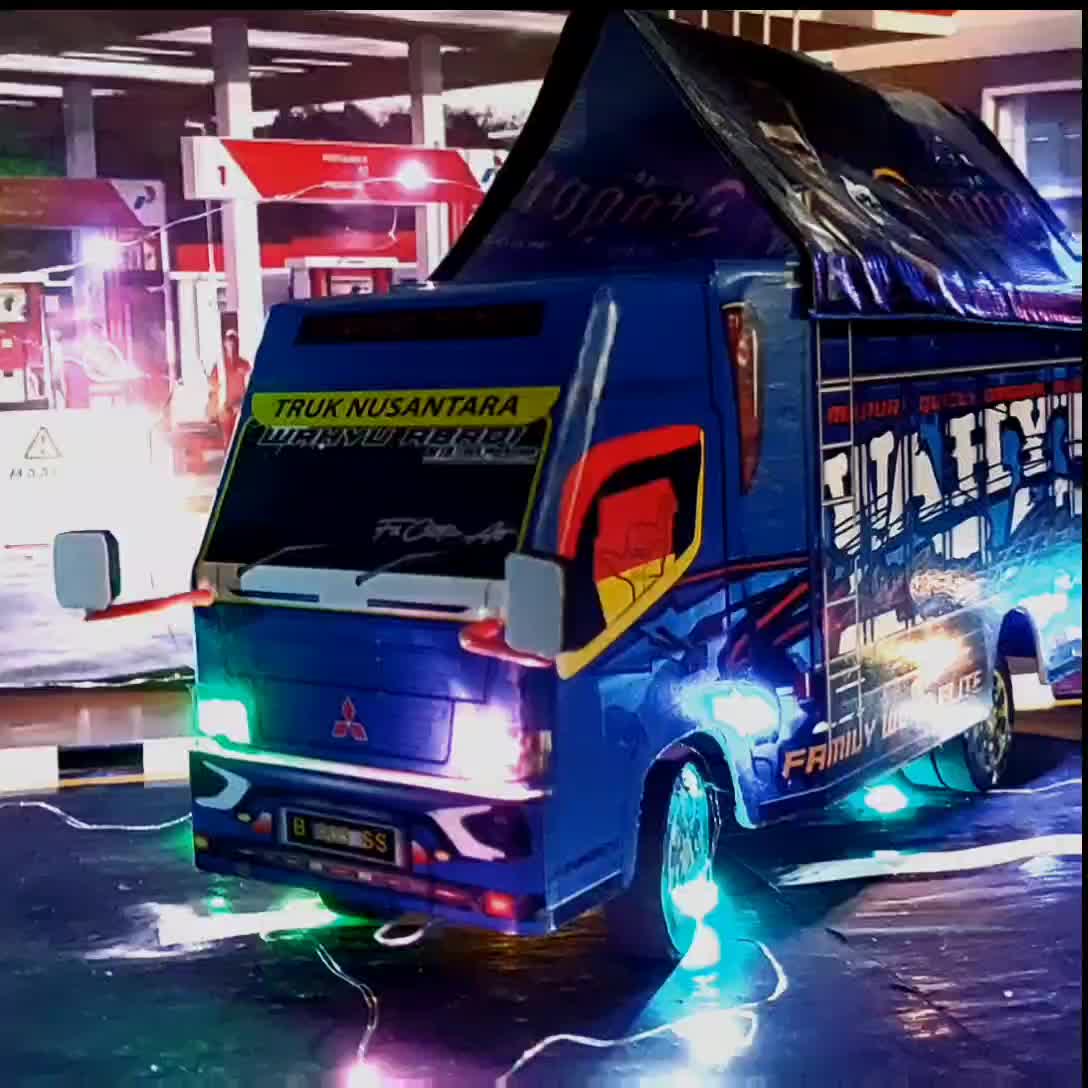 Miniatur truk oleng Wahyu abadi full lampu terpal bisa belok Set Hadiah