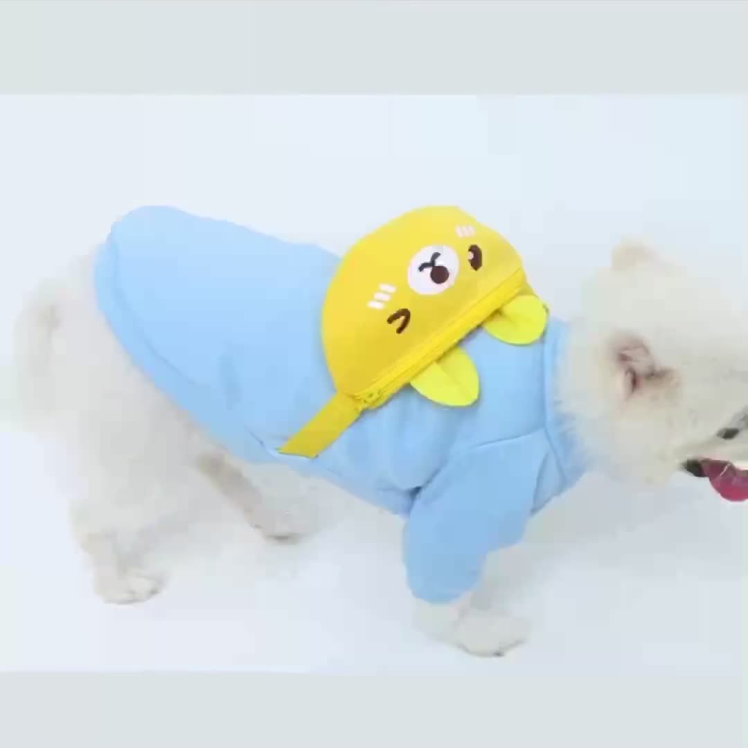 Baju Anjing Kucing Tempelan Tas Jalan-Jalan Motif Lucu