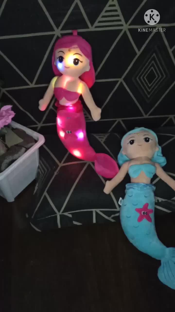 Boneka Putri Duyung LED dapat Menyala Lucu dan Imut/boneka mewah Set Hadiah Cewek Dolls Toys Set Hadiah Cewek Beraneka warna