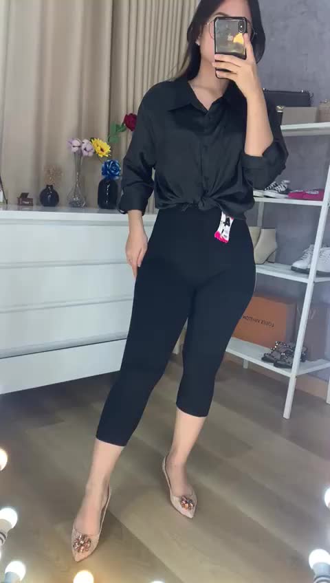 Legging Highwaist Wanita 7/8 Hitam / Legging Import Wanita Celana Panjang