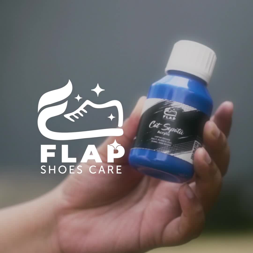 Flap Shoes Care - Cat Akrilik Sepatu - Cat Sepatu Kulit, Rubber, PVC, Jeans, dan Boost - Hitam Putih Cleaner Coklat