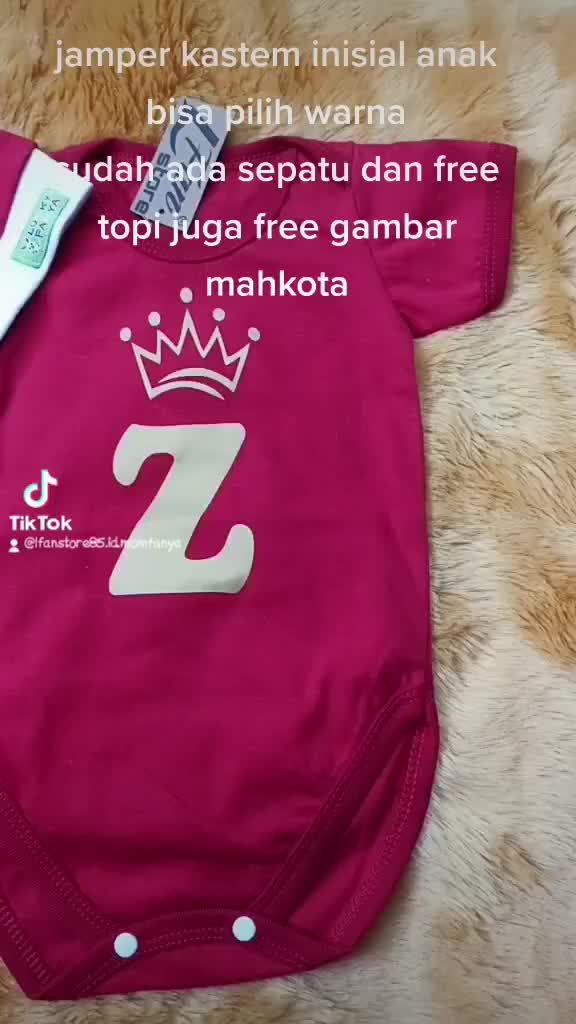 Baju Bayi Jumper Custom Inisial Nama Bayi, Balita,Cewek Cowok ,Bahan Katun Lembut, Usia 0 - 18bln Abu Biru Kuning Pink