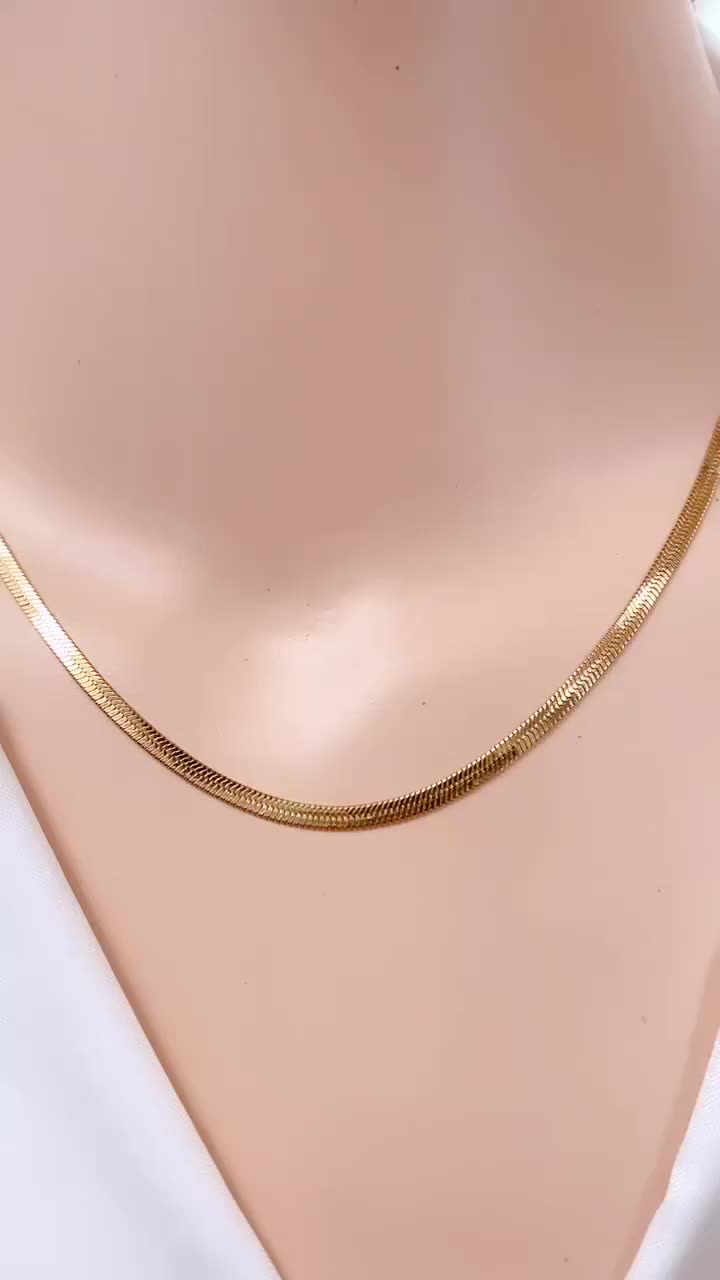 Kalung Pria Wanita Titanium Model Pipih Anti Karat Dewasa Hitam KT1