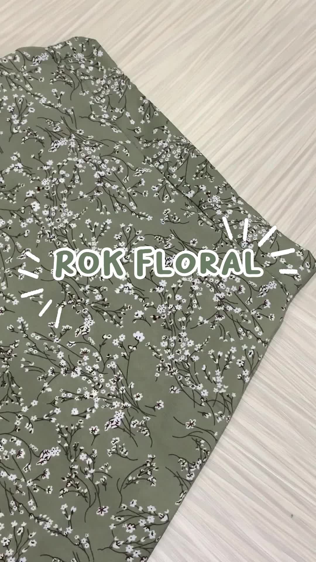 ADADIA.STORE - Floral rok motif bunga / rok A line motif bunga / rok bawahan wanita / rok pinggang karet samping resleting