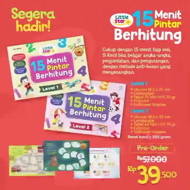Little Star 15 Menit Pintar Berhitung- Usia 3+ (Buku Edukasi Anak Belajar Berhitung) [Pustaka Hulwah x Ziyad]