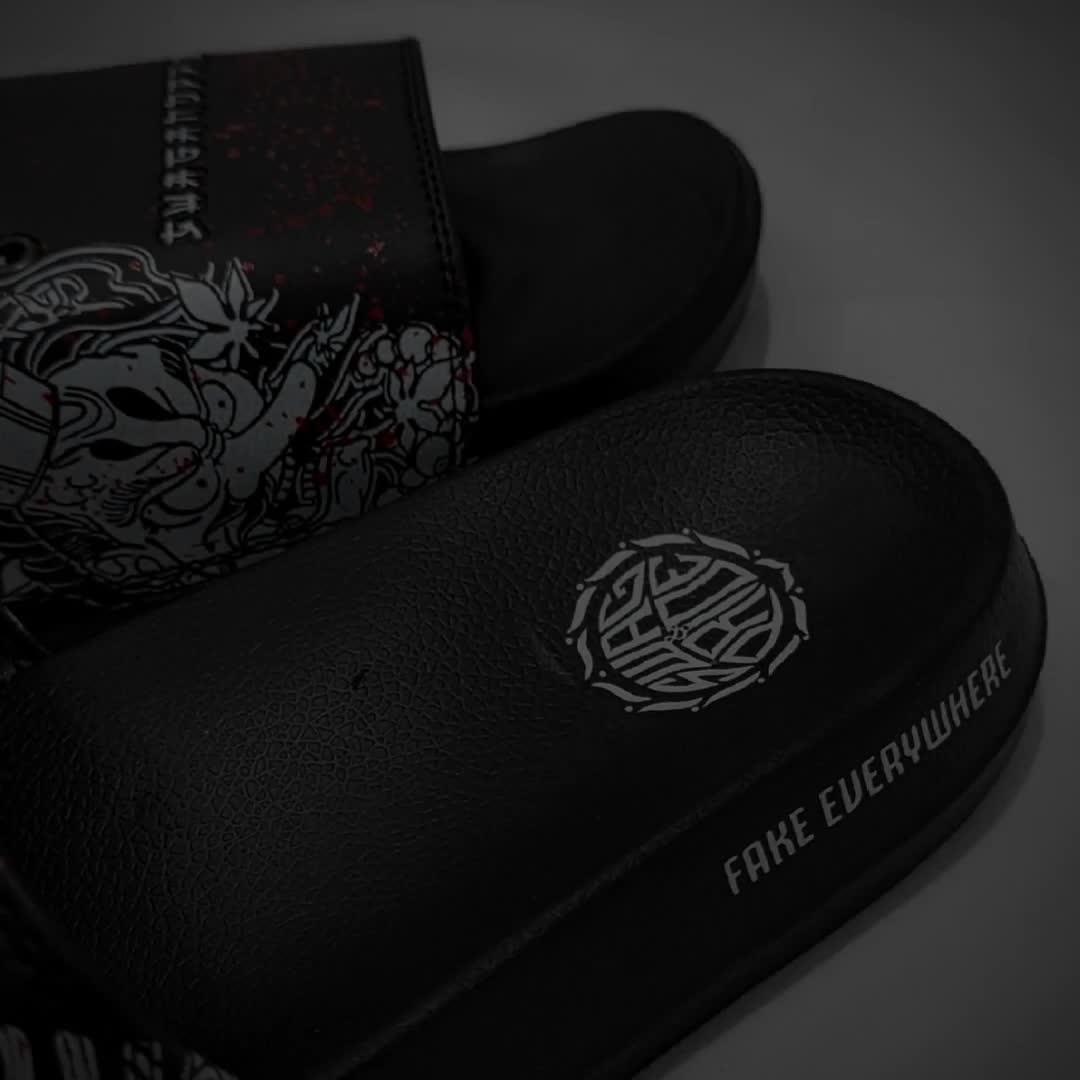 Sendal Sukajan Japan Series - Sandal Slip On Pria - Slippers Pria - Selop Slide Karet SWAG AND PRIDE