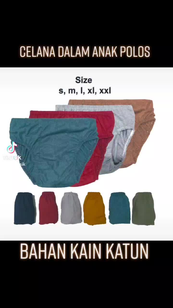 6 PCS CD Anak Laki laki kain Katun polos untuk usia 1 - 8 Tahun
