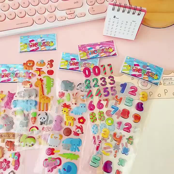 Stiker Anak 3D Sticker Karakter Timbul Random Tempel Motif Kartun Lucu foto paper Stationery