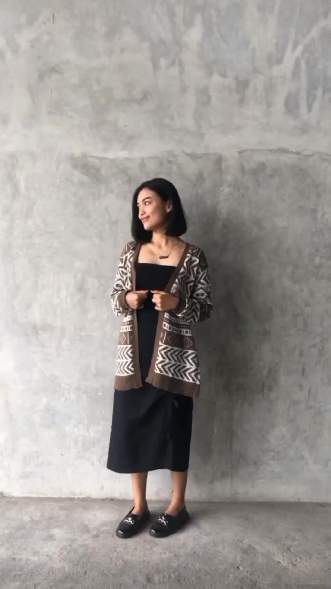 Airy Bohemian Cardigan Outer Rajut Wanita Fit Oversize Knitwear Atasan Kardigan Panjang Casual Sweater Lembut