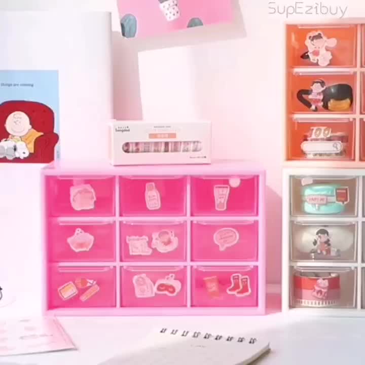 Laci Kecil 9 laci/6 laciKotak Perhiasan Kotak Penyimpanan Serbaguna Laci Mini Rak Mini Kotak Aksesoris Kotak Laci Mini Container rak mini aesthetic