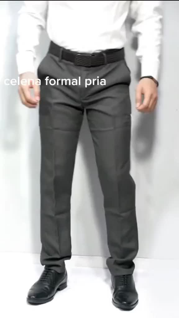 CELANA KANTOR FORMAL KERJA PRIA slimfit BAHAN DASAR KAIN WOLL KUALITAS SIZE 27-38 CELANA KASUAL FORMAL KERJA Abu Hitam Nyaman