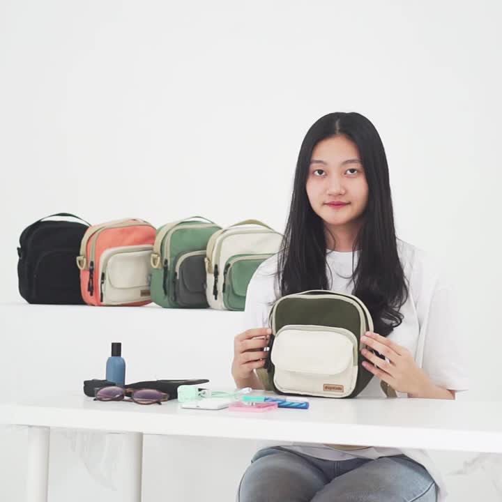 Esgotado Tas Selempang Wanita Pria Kanvas - Faixo Quarento - Sling Bag Korea Water Repellent Canvas Slingbag