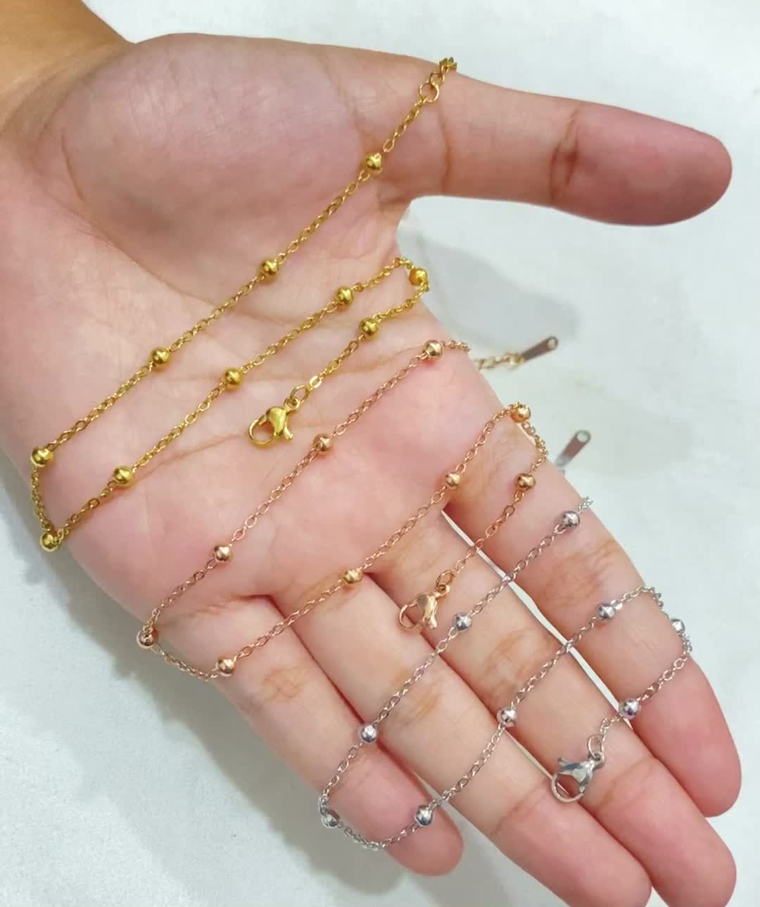 Gelang Kaki Titanium Rantai Model Jedar Rantai Berjarak Untuk Wanita Simple GLK17 Jewellery