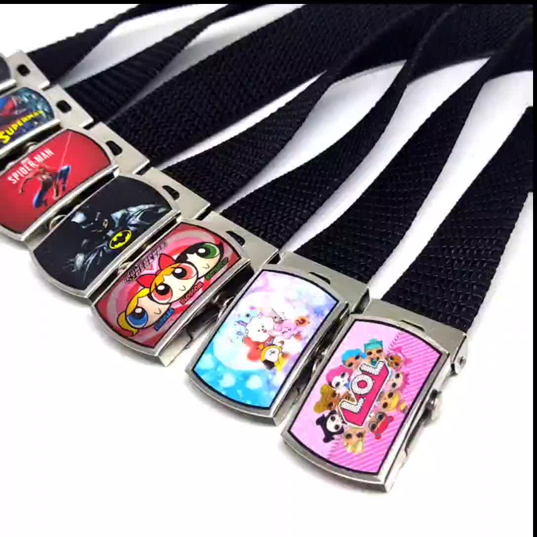 Hitam Ikat Pinggang Sabuk Anak Karakter Laki Laki Perempuan Bisband Hitam Paud Sekolah TK Sd-Lebar kepala 2.5 cm-Fashion