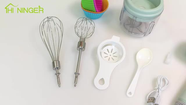 3 in 1 egg beater - 3 in 1 Wireless Hand Mixer Portable Tanpa Kabel dengan Grinder Box