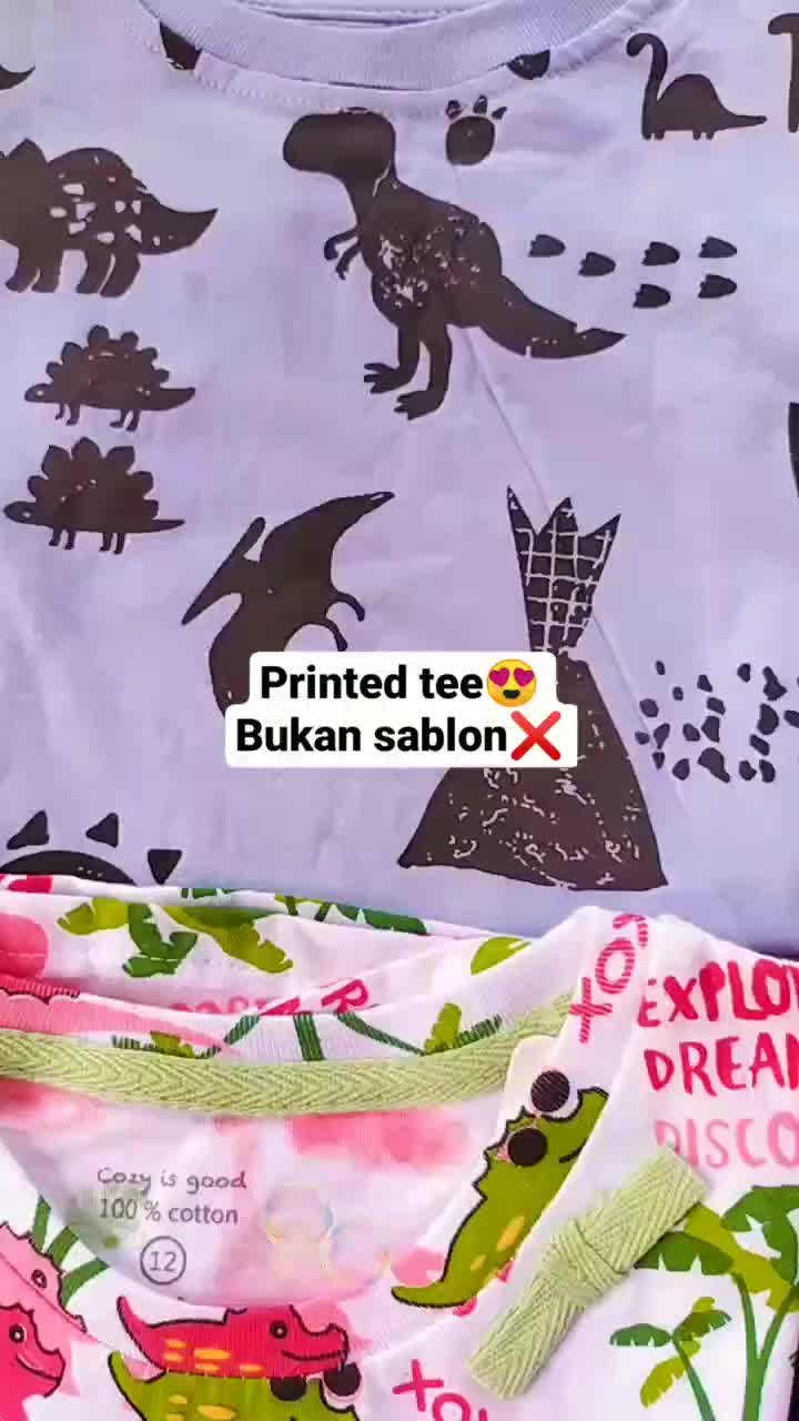 PRINTED TEE/ KAOS MOTIF FULL PRINT DEPAN BELAKANG BUKAN SABLON 1 2 3 4 5 6 7 TAHUN ANAK COWOK CEWEK UNISEX Cotton White