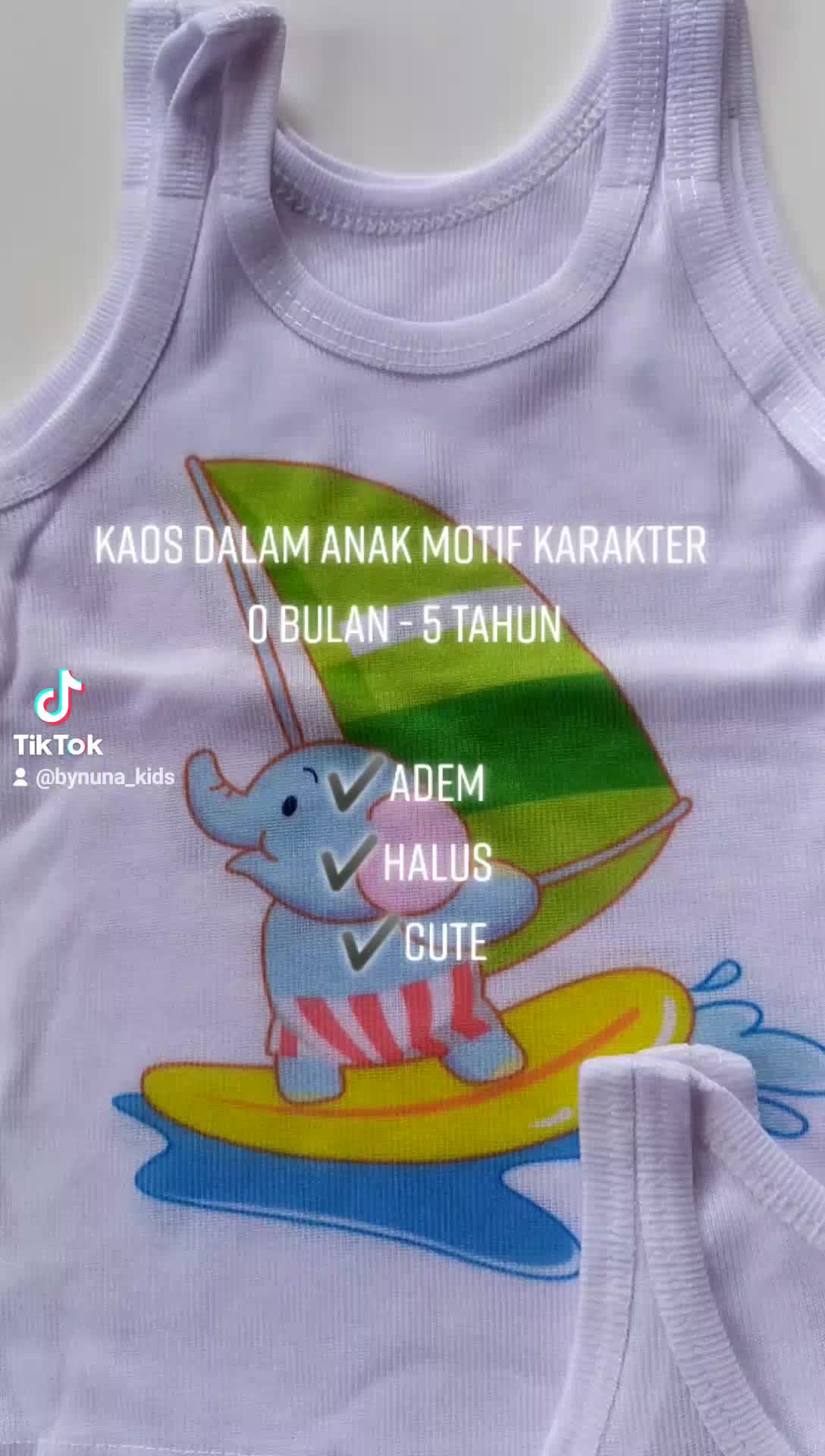 ByNunaKids SINGLET KAOS DALAM ANAK BAYI COWOK CEWEK KARAKTER  MOTIF 0 1 2 3 4 5 TAHUN Holiday Street Casual