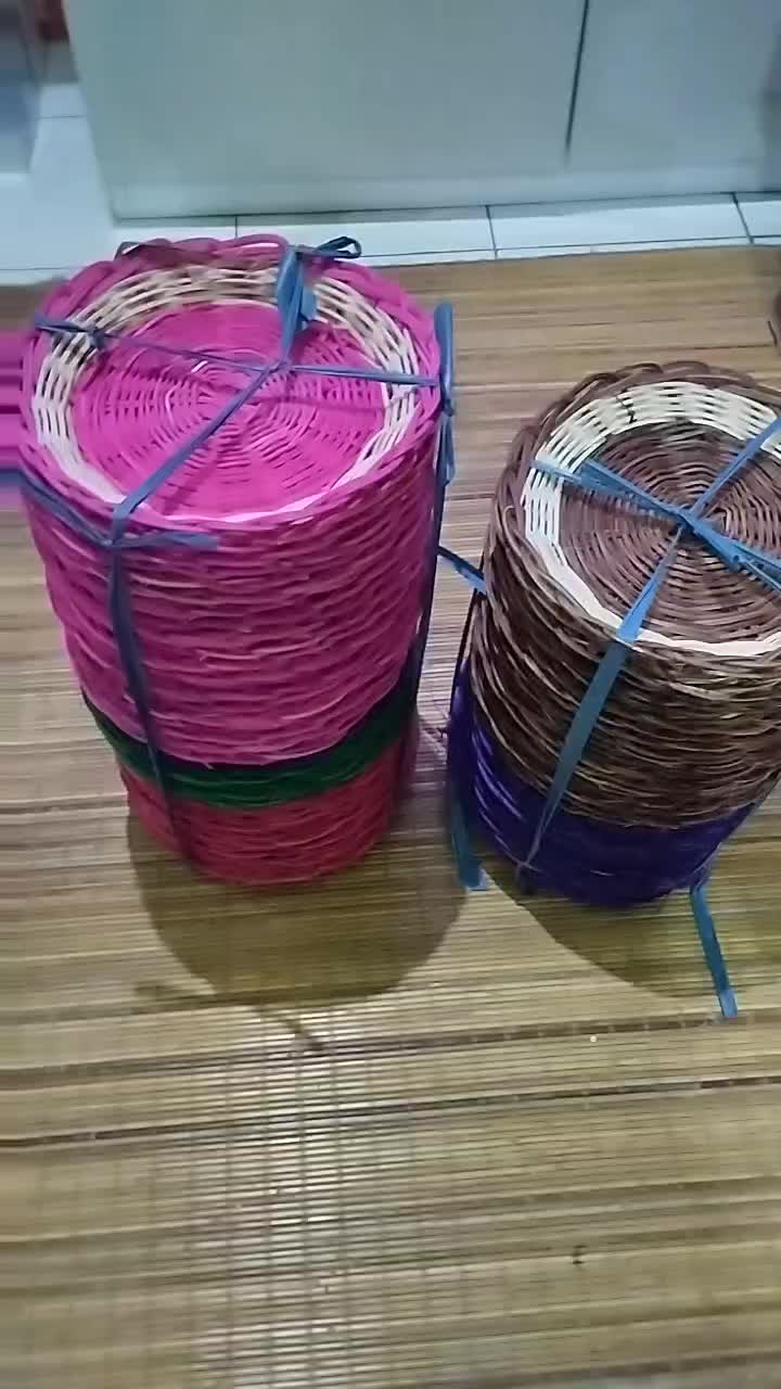 Piring Rotan Kerajinan Tangan Piring Rattan Diameter 23  Keranjang Unik