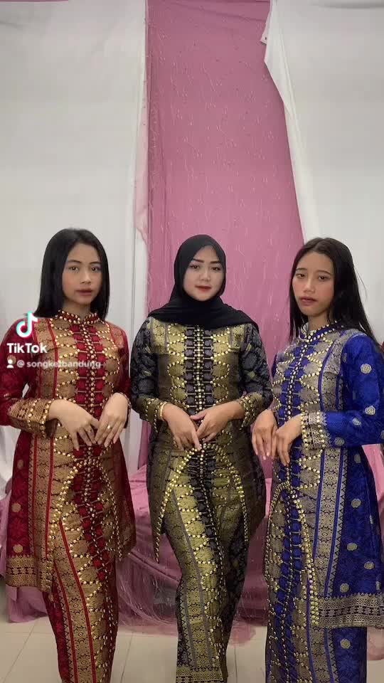 Setelan Tunik Rok Anisa Motif Songket Printing Katun Baju Cewek Atasan Gold Karet Panjang Payet Span Span