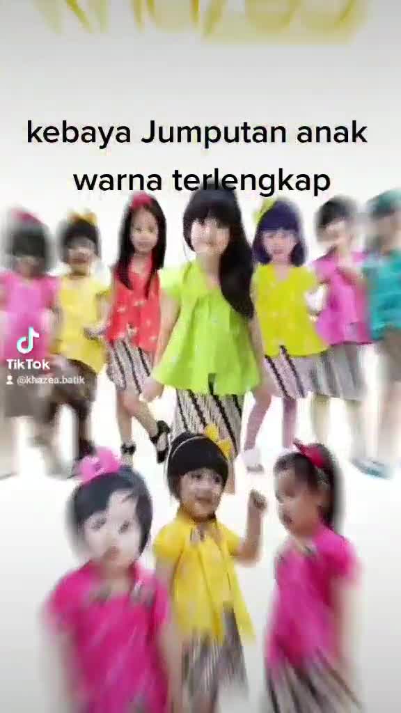 kebaya anak jumputan 1 sampai 7 tahun warna lengkap Katun Perempuan