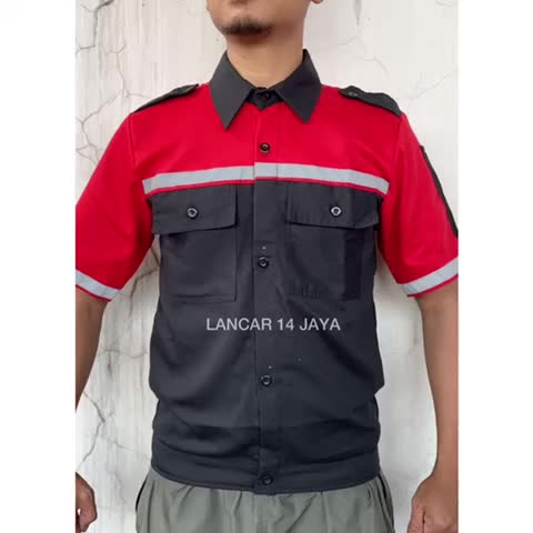 Wearpack Atasan Kombinasi / Kemeja Kombinasi / Kemeja Safety Lengan Pendek Kombinasi / Wearpack / Katelpak Safety Skotlet / Atasan Kemeja Kerja / Atasan Katelpak Pendek