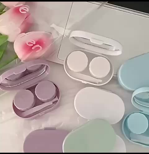 KMN Softlens Case Tempat Kontak Lensa Mata Tempat Kotak Softlens Mata Travel Kit Mini Ada Kaca Travel Kit Kaida + Penjepit + Tongkat Contact Lens Lens