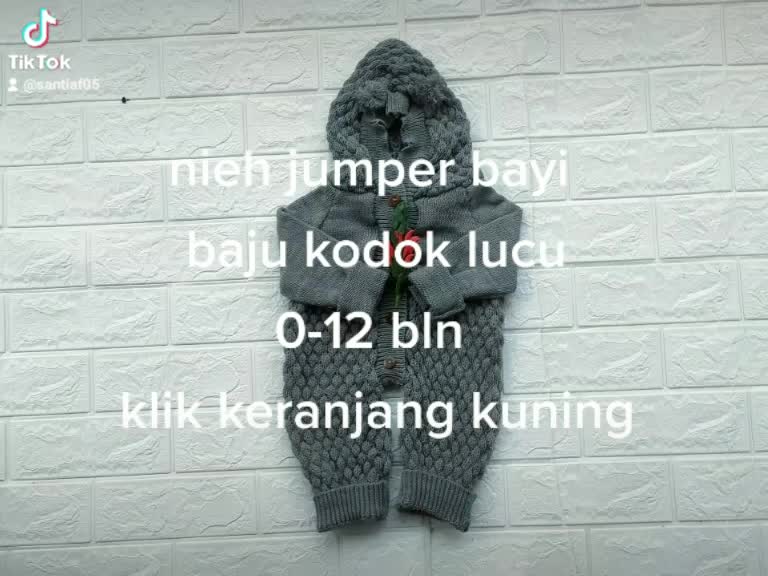 jumper bayi rajut unisek motiv popcron 0-6 bulan