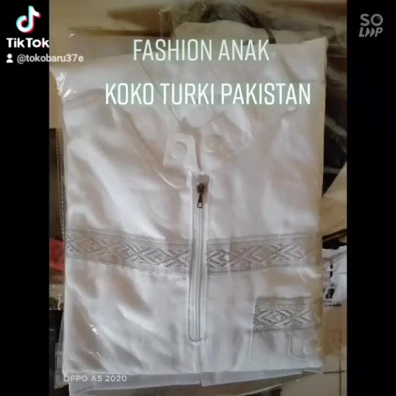 Baju Setelan Koko Anak Pakistan Turki Putih Muslim Kurta Polos Anak Laki-Laki Katun - Cocok untuk Kegiatan Muslim, Termasuk Lebaran Gamis
