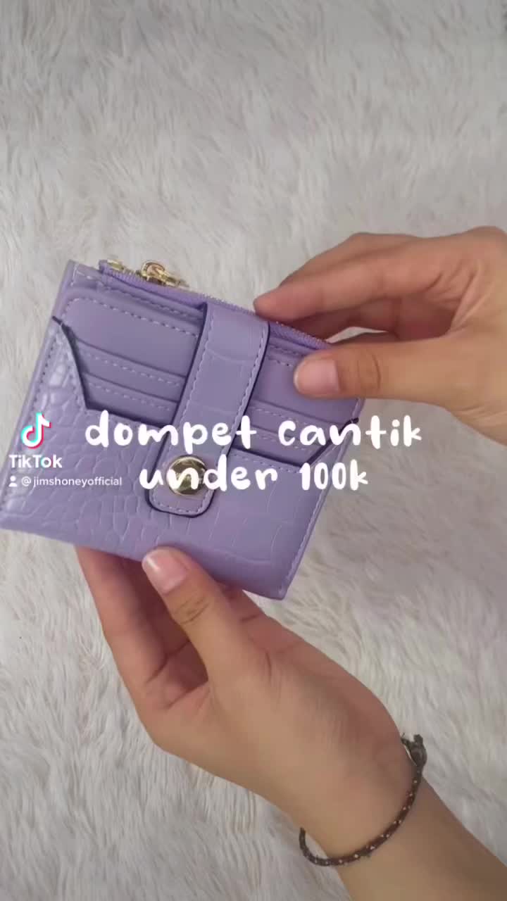 JIMS HONEY Dompet Wanita GENIE WALLET Kartu Kulit PU Motif Croco Lipat Uang dompet  disiplin