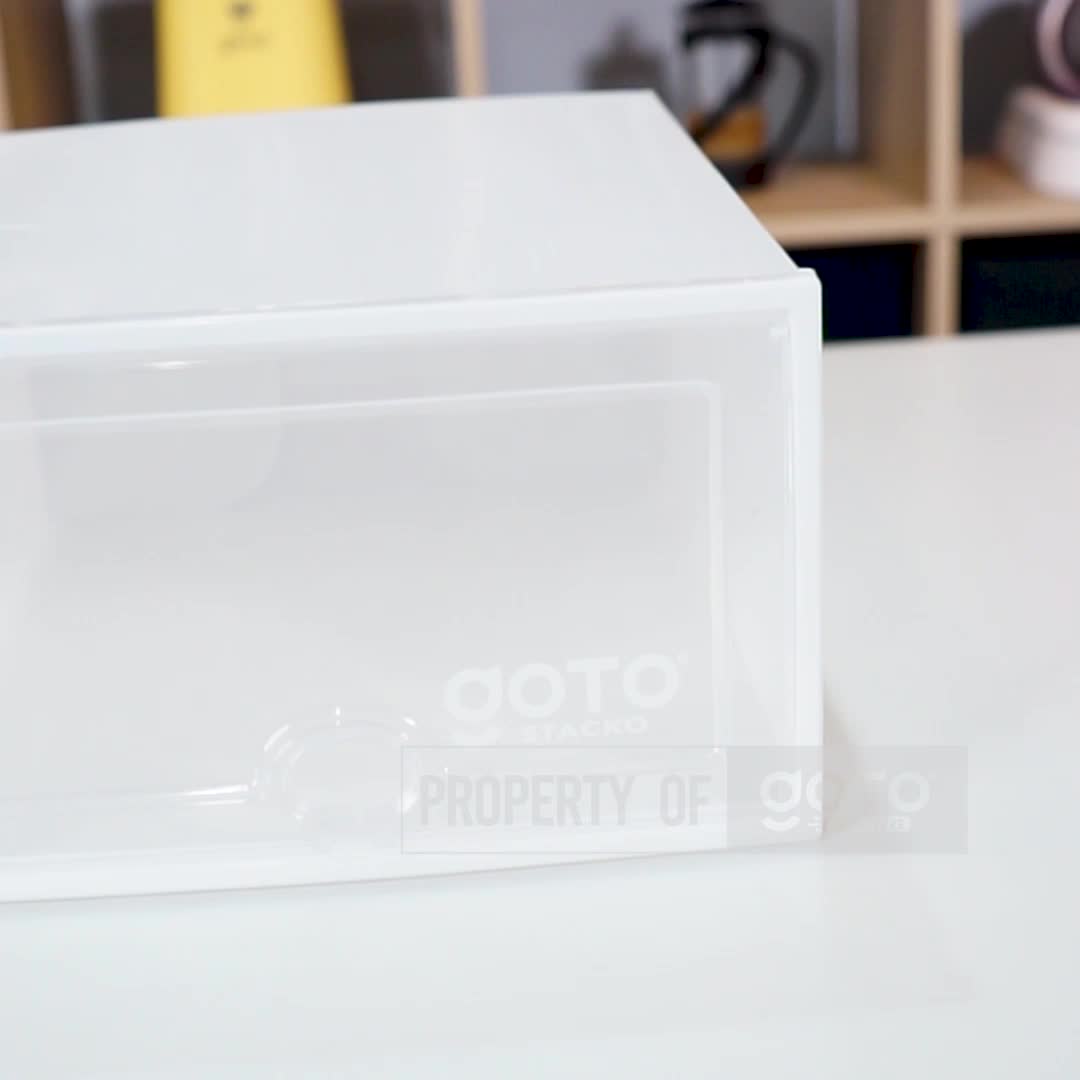 Goto [COD] Stacko Kotak Sepatu Lipat Storage Shoe Box Organizer Rak